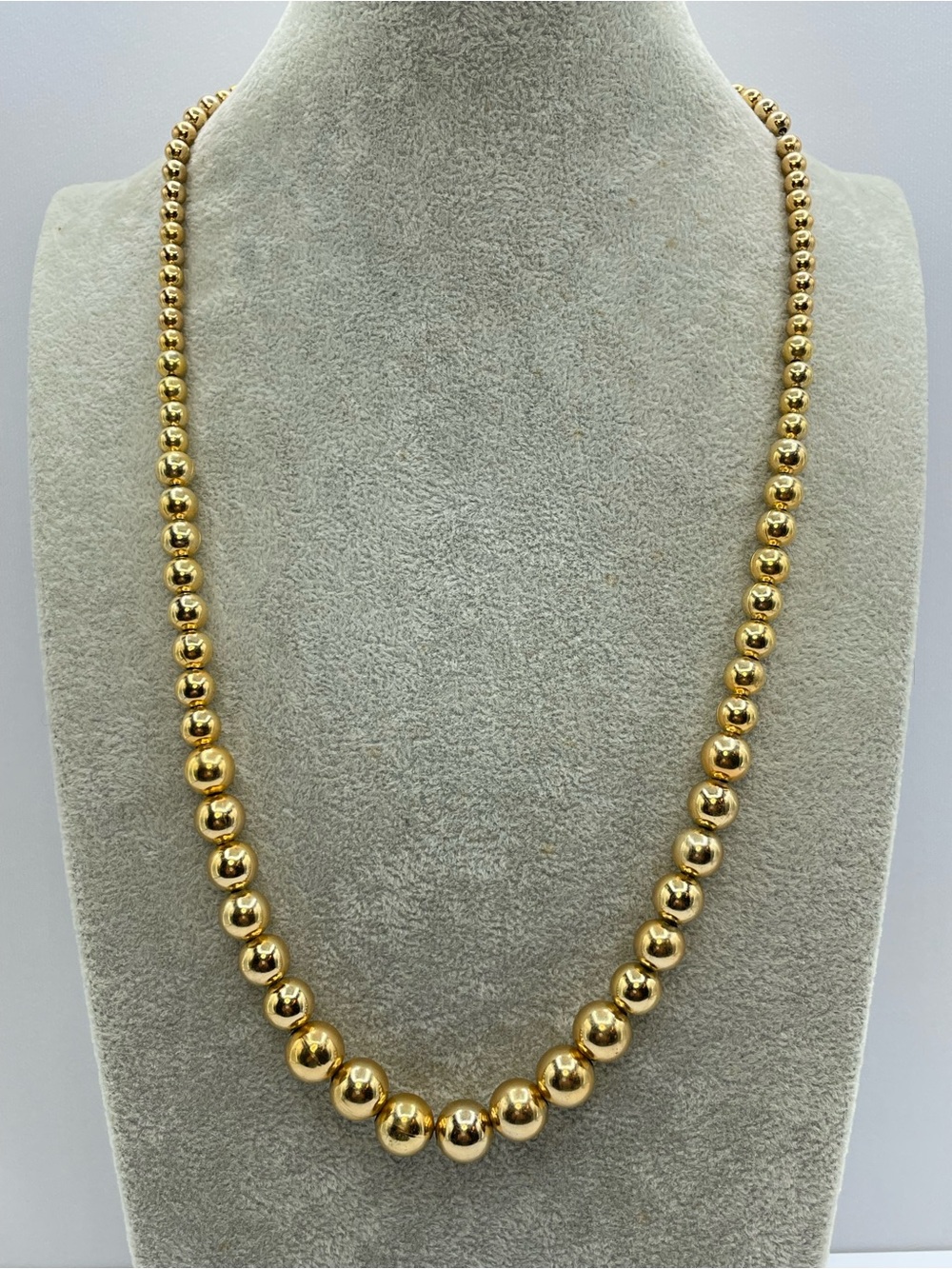 Vintage Napier Gold Tone Graduated Beaded Necklace Statement Classic